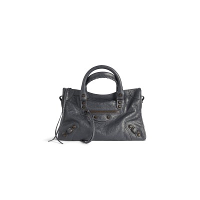 BALENCIAGA WOMEN'S LE CITY BAG SMALL IN VOLCANIC ROCK 8114422ABEK1251 (29.9*19.1*9.9cm)